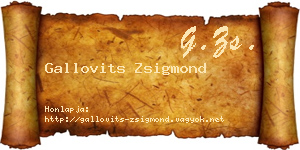 Gallovits Zsigmond névjegykártya