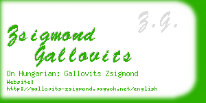 zsigmond gallovits business card